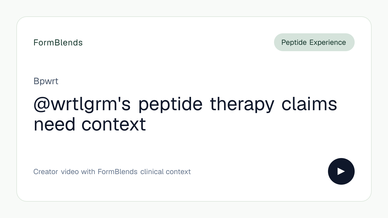 @wrtlgrm's peptide therapy claims need context