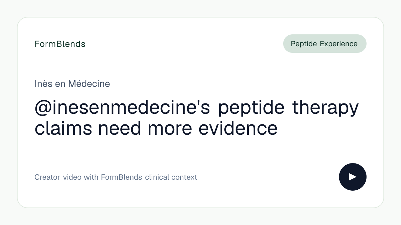 @inesenmedecine's peptide therapy claims need more evidence