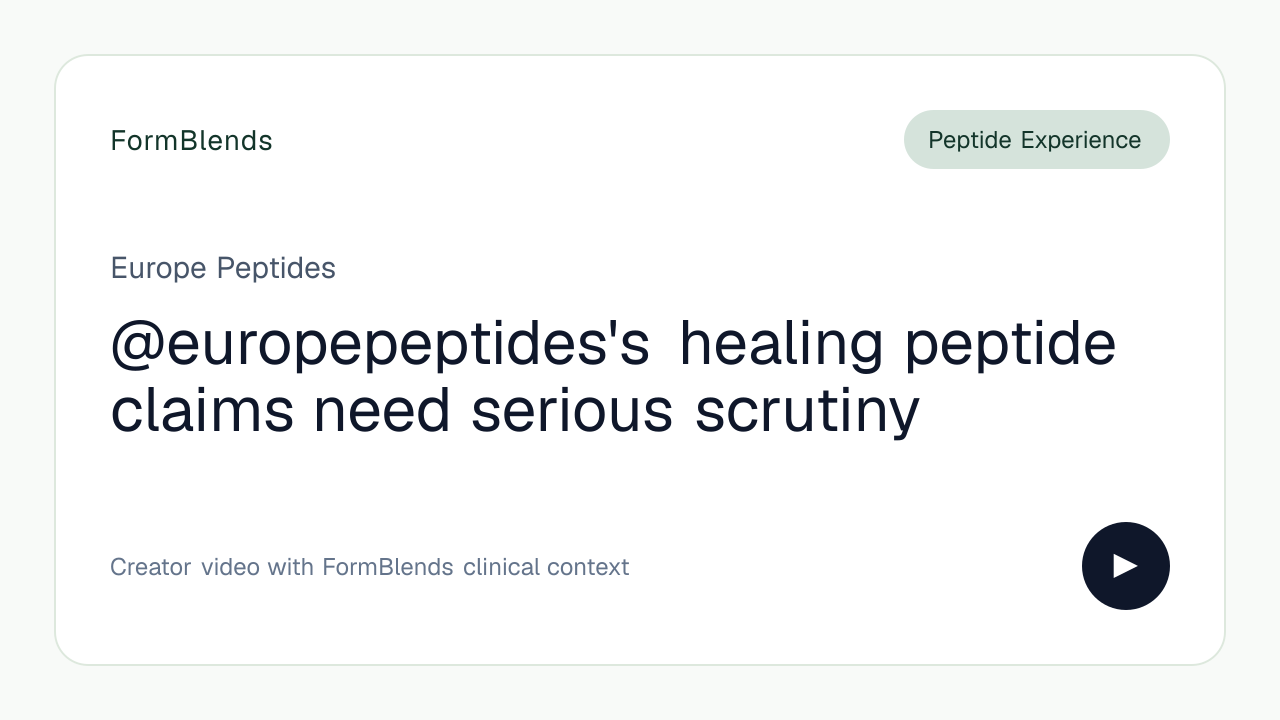 @europepeptides's healing peptide claims need serious scrutiny