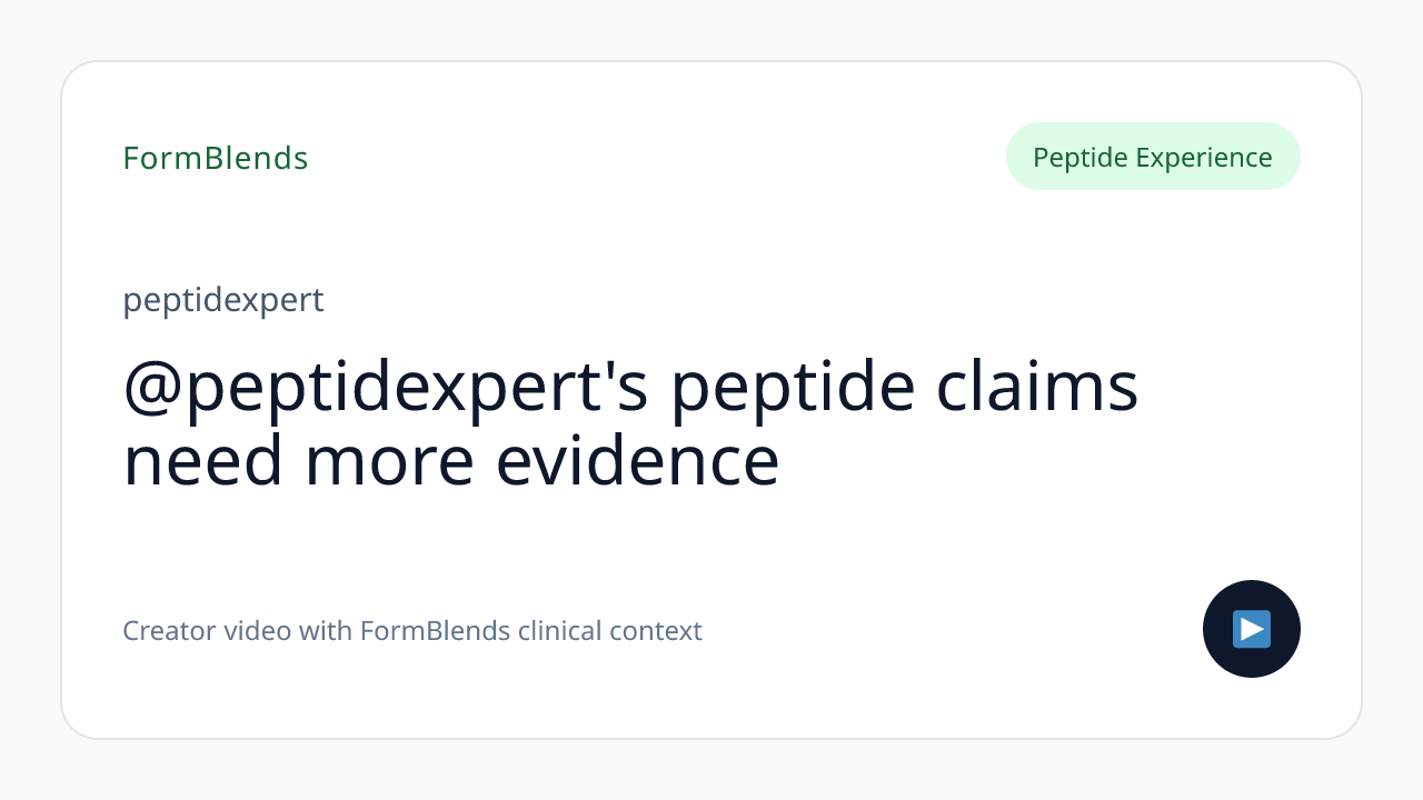 @peptidexpert's peptide claims need more evidence