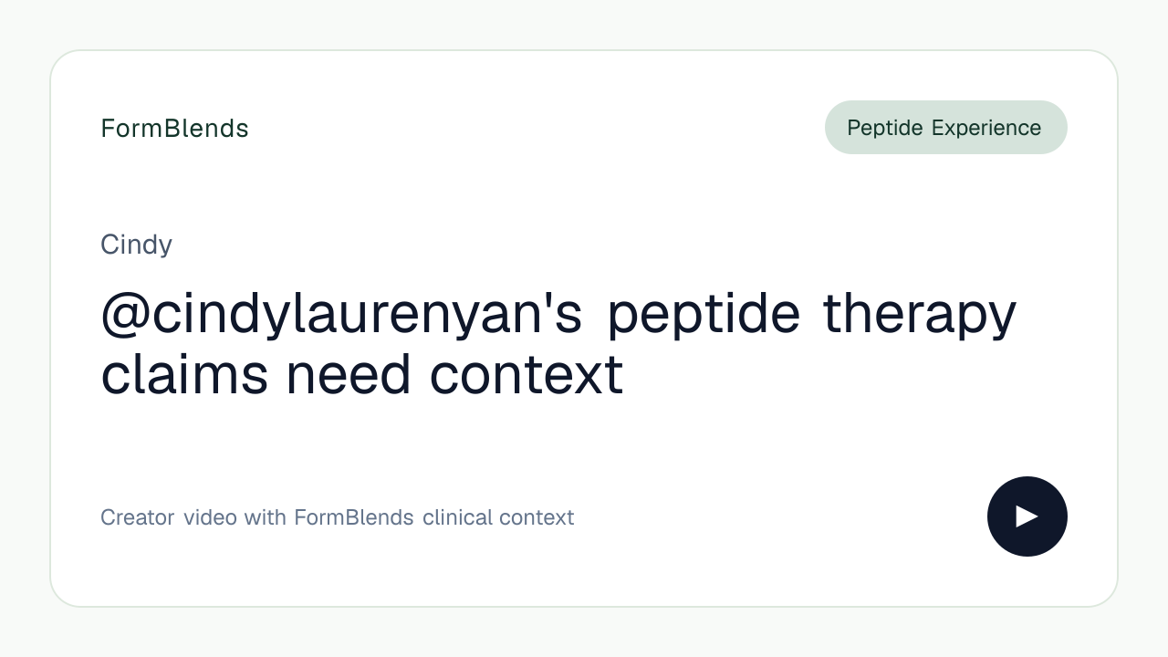 @cindylaurenyan's peptide therapy claims need context