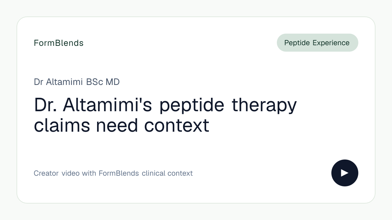 Dr. Altamimi's peptide therapy claims need context