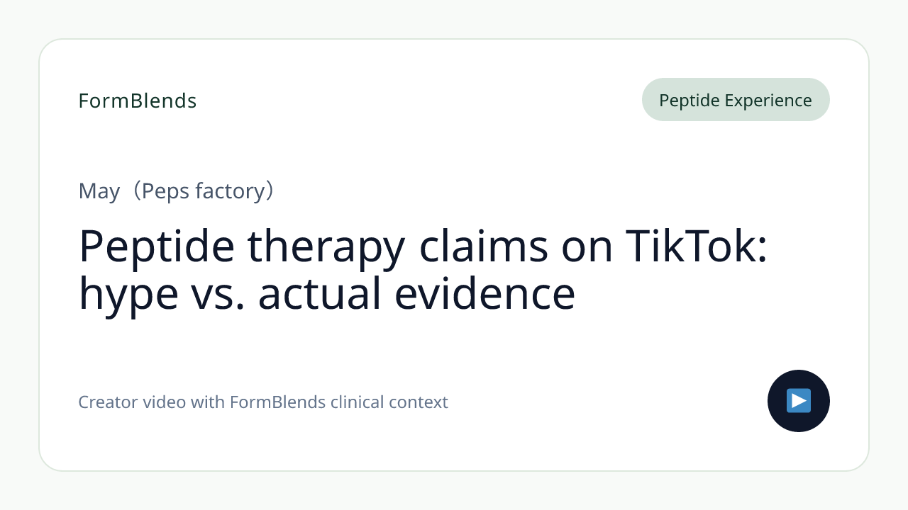 Peptide therapy claims on TikTok: hype vs. actual evidence