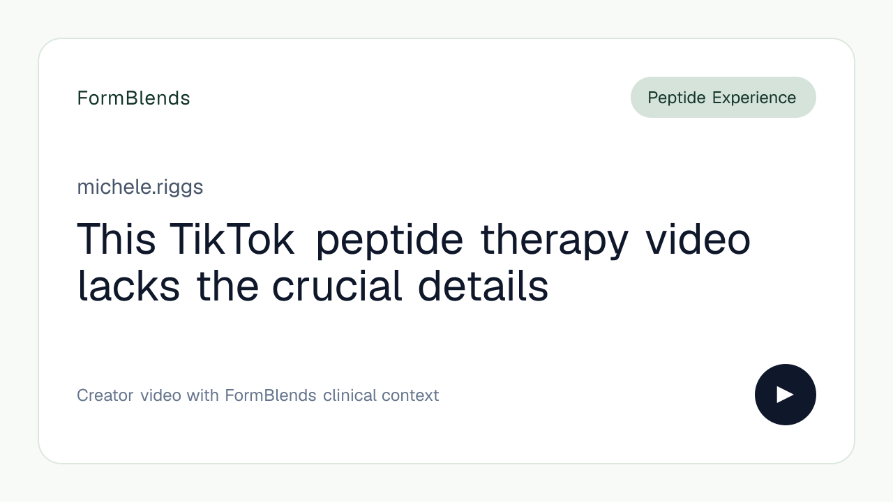 This TikTok peptide therapy video lacks the crucial details