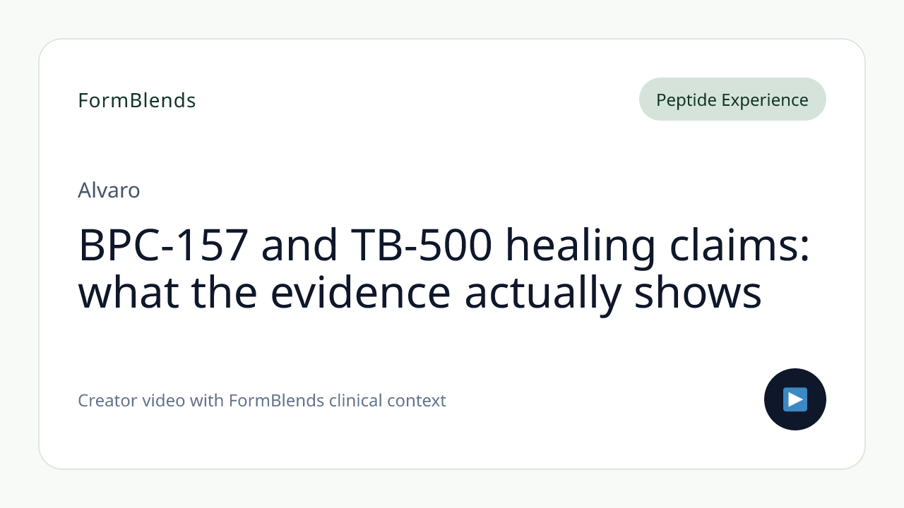 BPC-157 and TB-500 healing claims: what the evidence actually shows