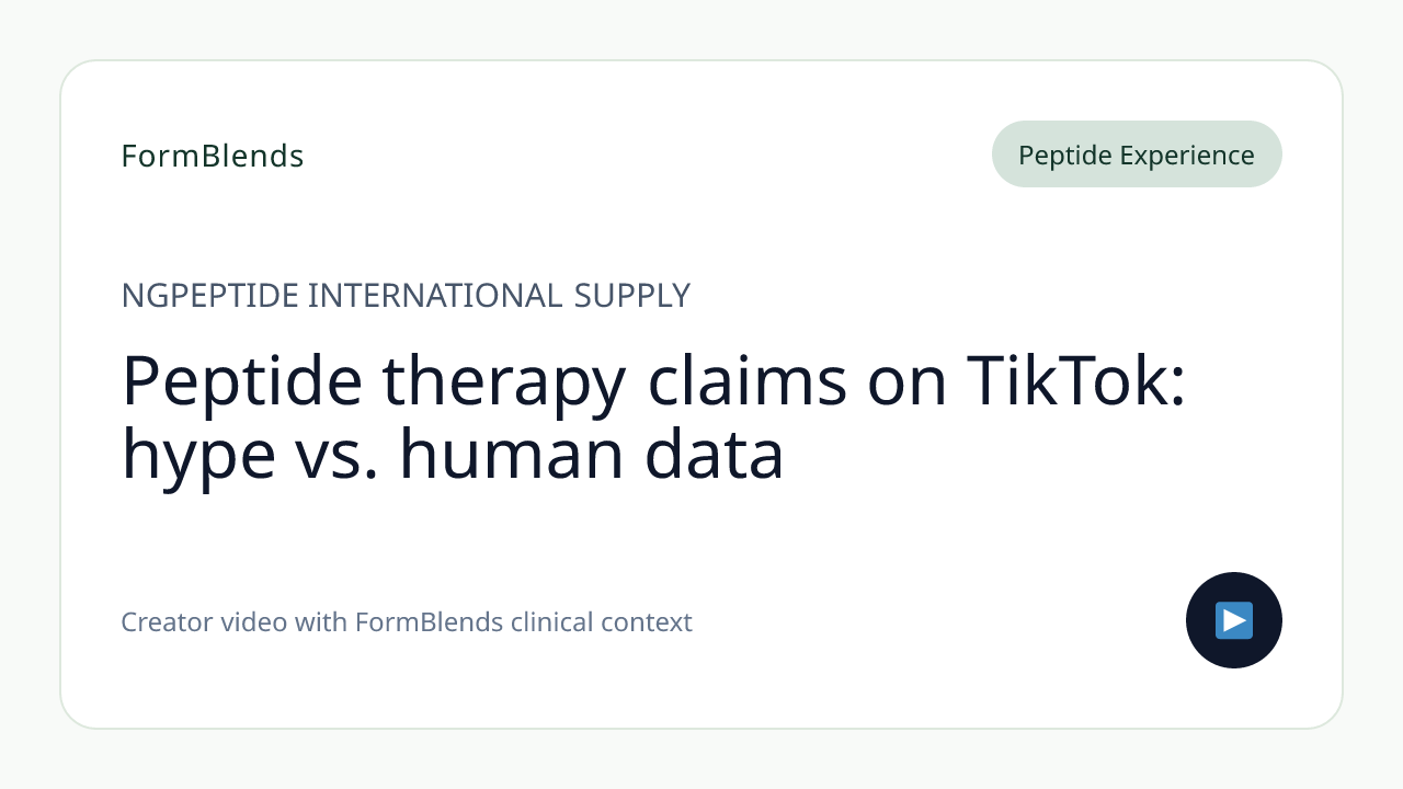 Peptide therapy claims on TikTok: hype vs. human data
