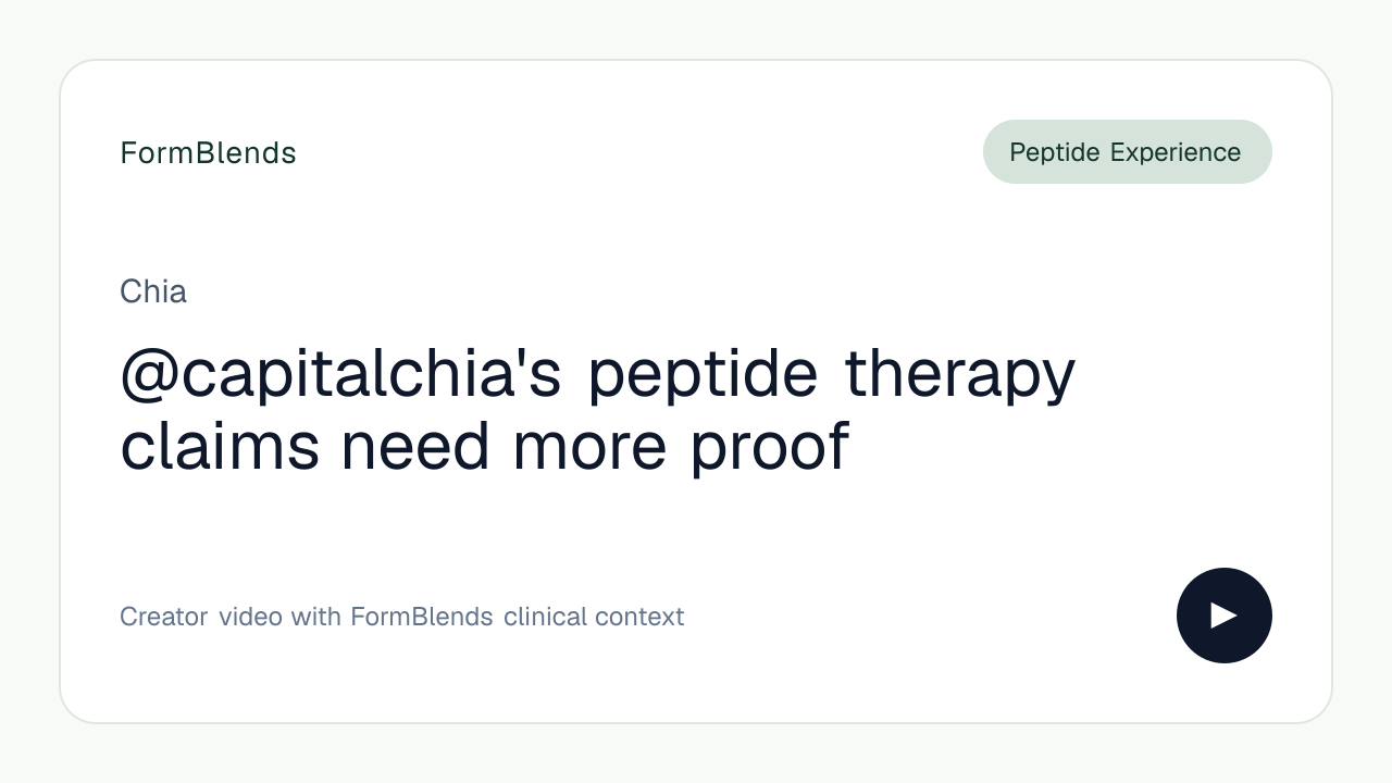 @capitalchia's peptide therapy claims need more proof