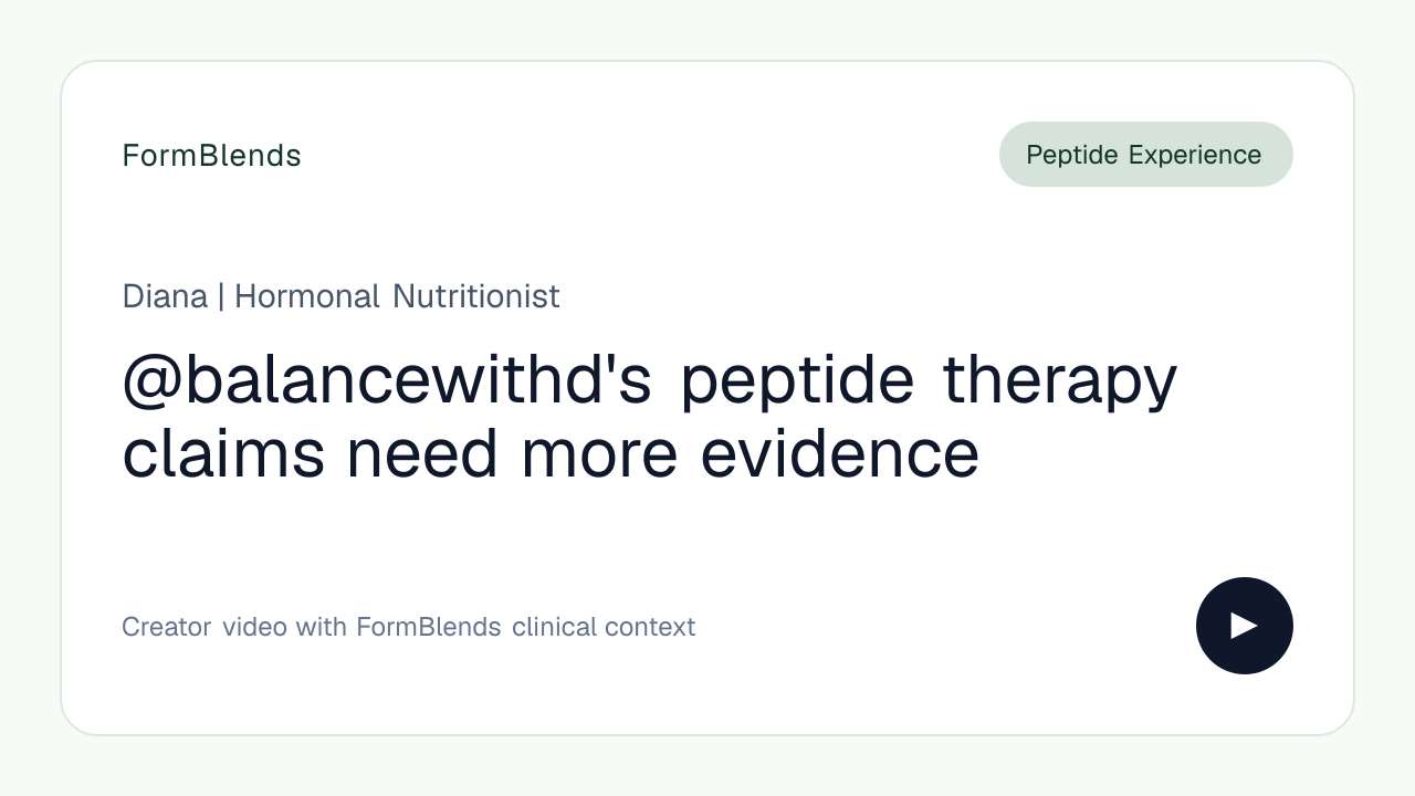 @balancewithd's peptide therapy claims need more evidence
