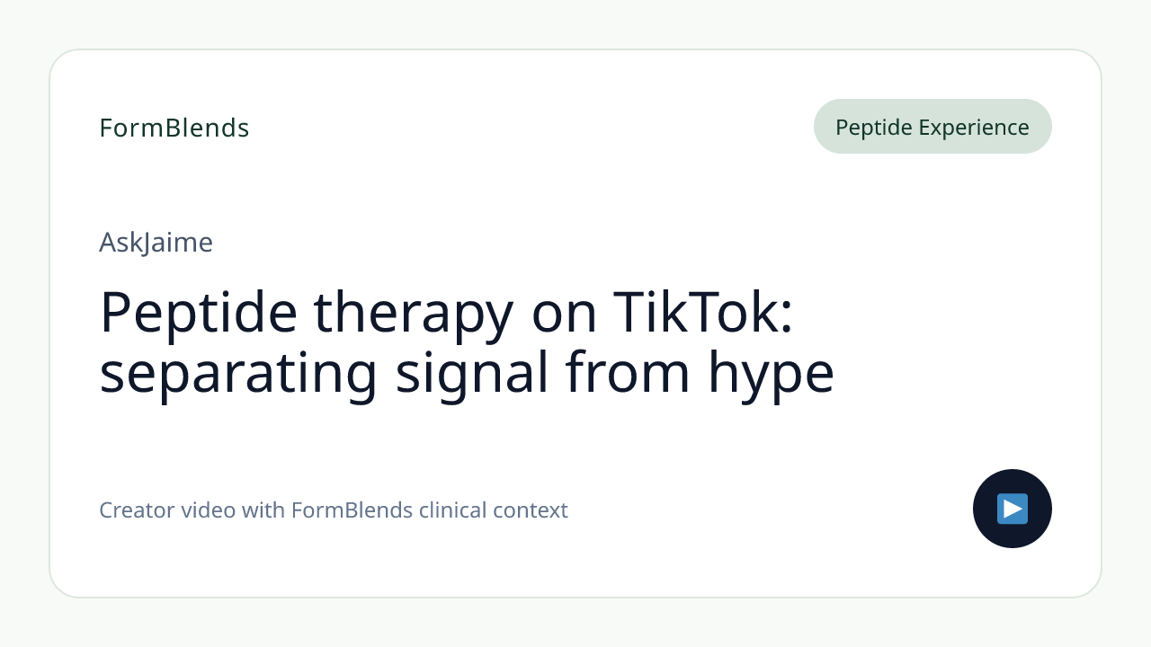 Peptide therapy on TikTok: separating signal from hype