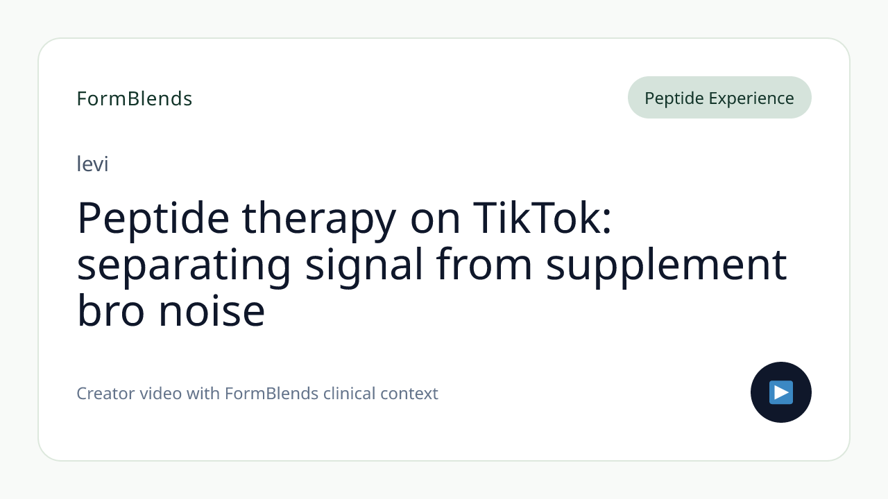 Peptide therapy on TikTok: separating signal from supplement bro noise