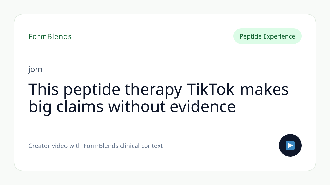 This peptide therapy TikTok makes big claims without evidence