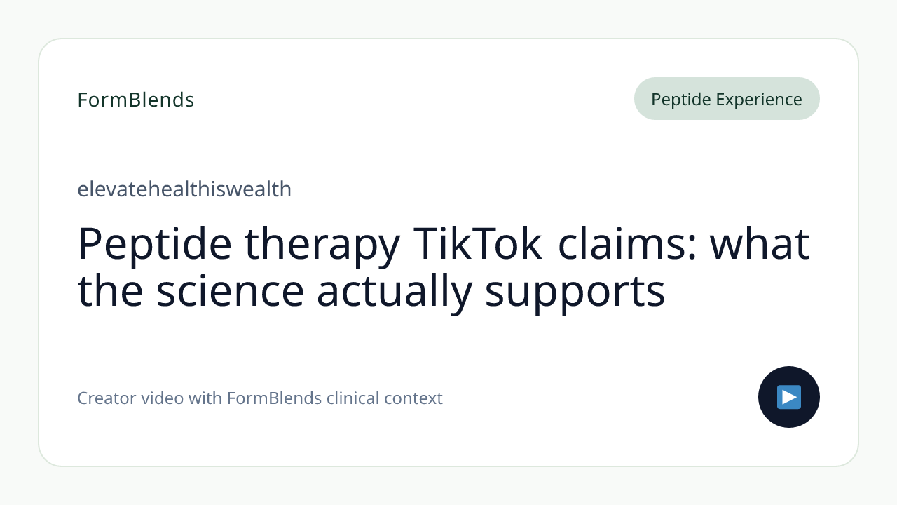 Peptide therapy TikTok claims: what the science actually supports