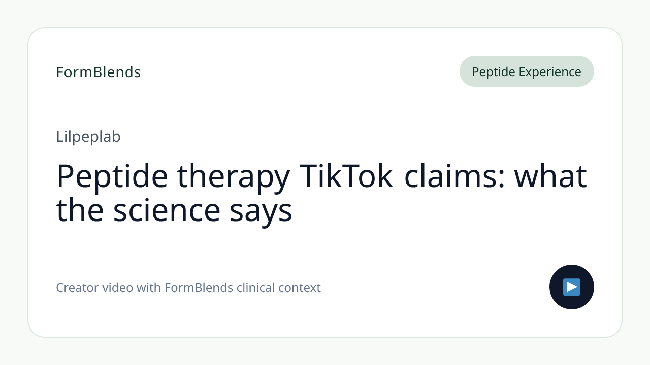 Peptide therapy TikTok claims: what the science says