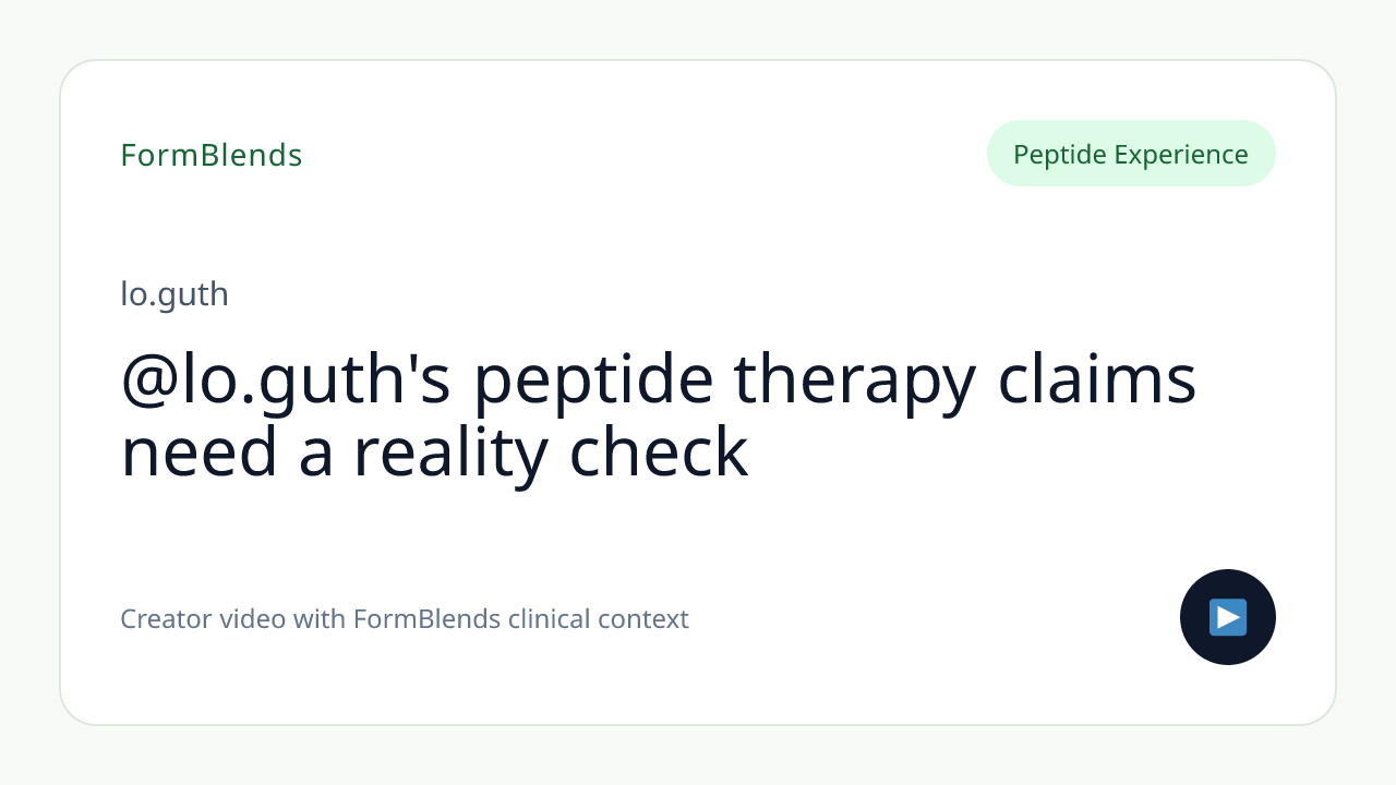 @lo.guth's peptide therapy claims need a reality check