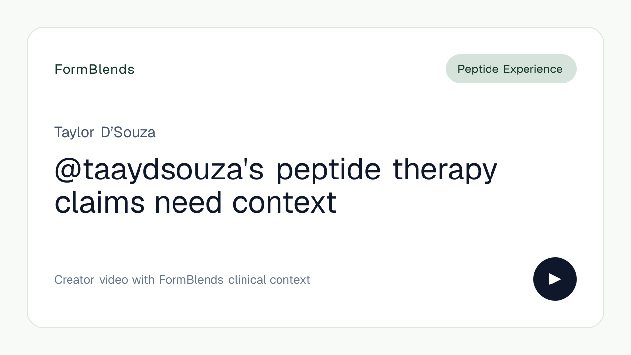 @taaydsouza's peptide therapy claims need context