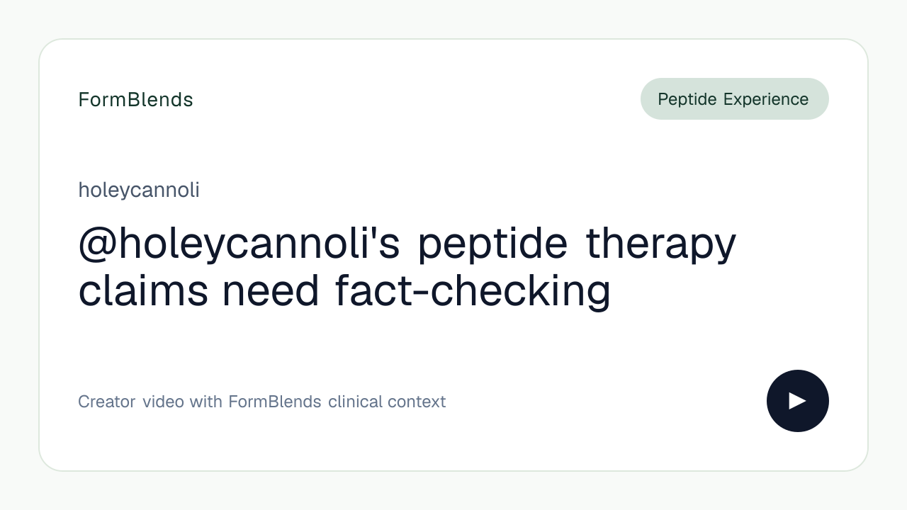@holeycannoli's peptide therapy claims need fact-checking