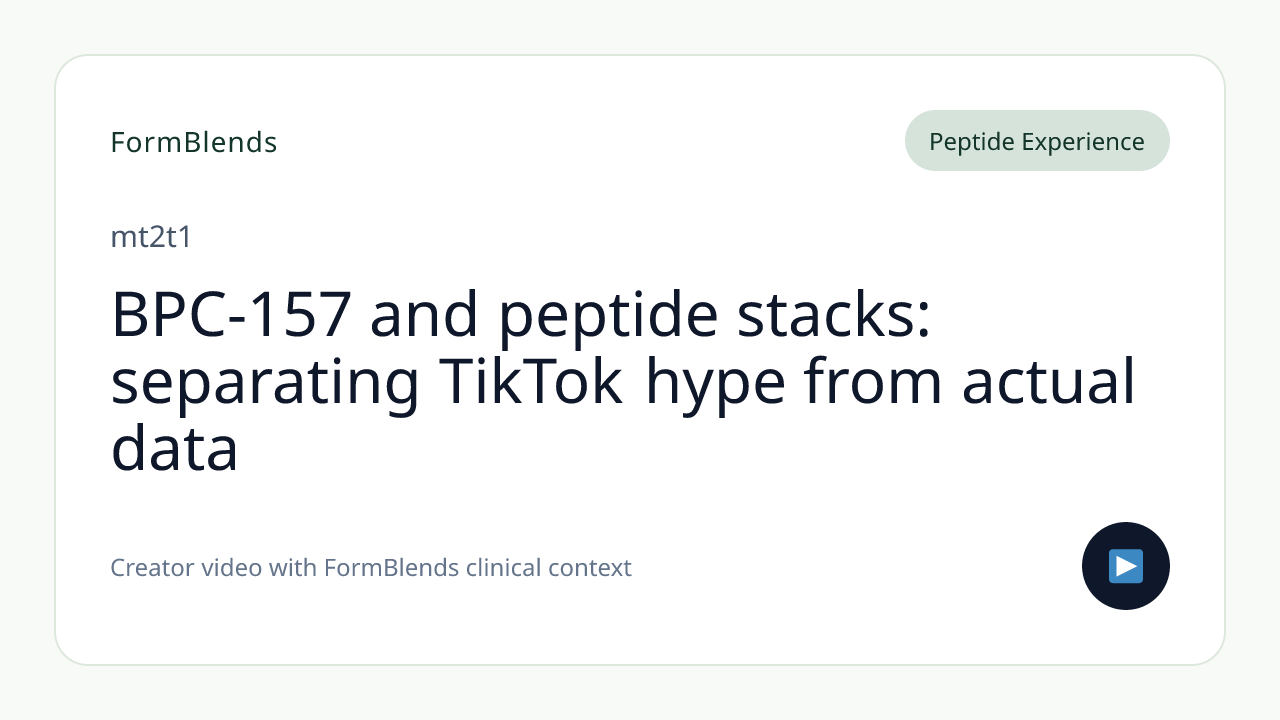 BPC-157 and peptide stacks: separating TikTok hype from actual data