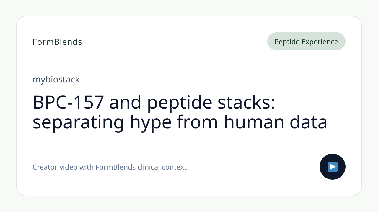 BPC-157 and peptide stacks: separating hype from human data