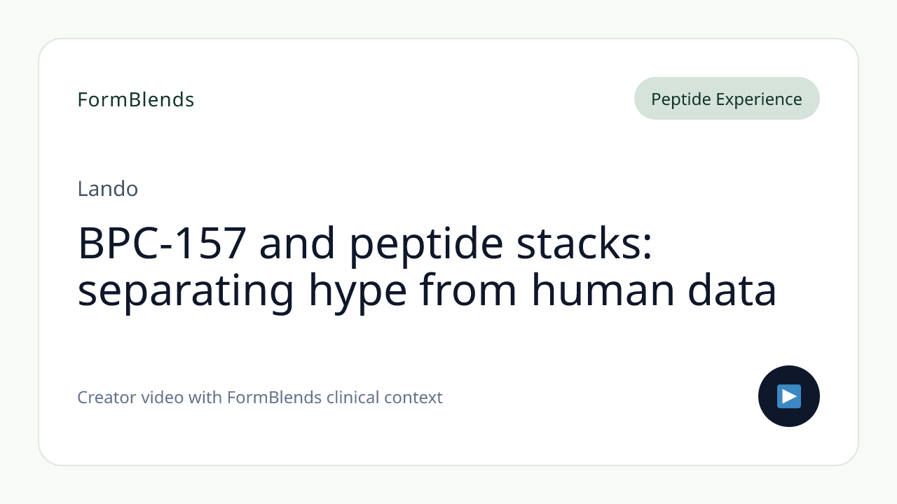 BPC-157 and peptide stacks: separating hype from human data