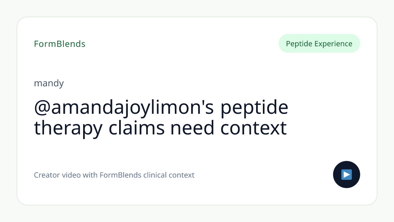 @amandajoylimon's peptide therapy claims need context