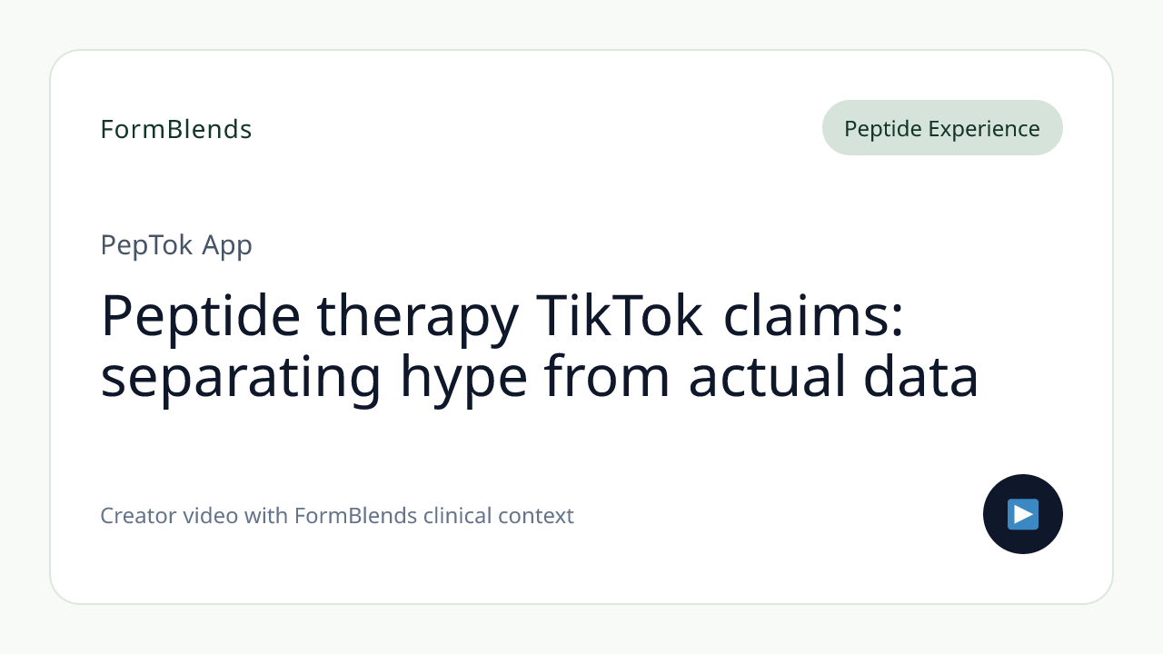 Peptide therapy TikTok claims: separating hype from actual data
