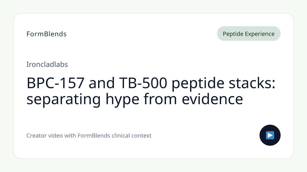 BPC-157 and TB-500 peptide stacks: separating hype from evidence