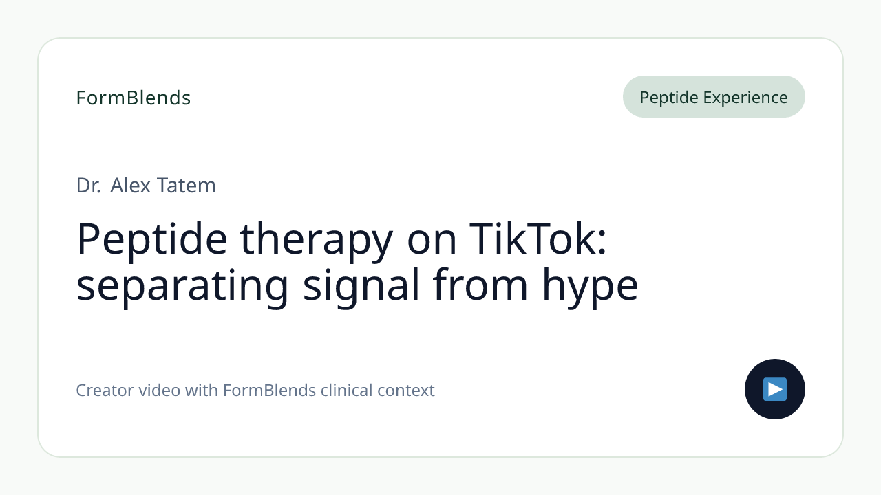 Peptide therapy on TikTok: separating signal from hype