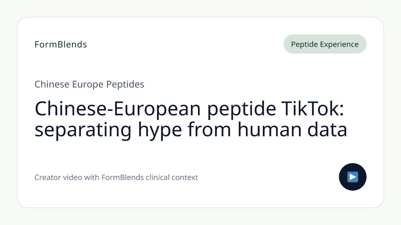 Chinese-European peptide TikTok: separating hype from human data