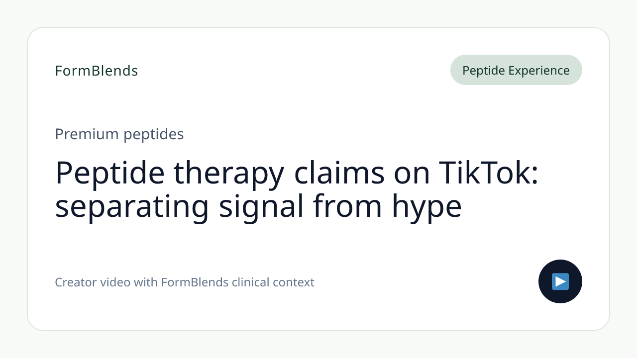 Peptide therapy claims on TikTok: separating signal from hype