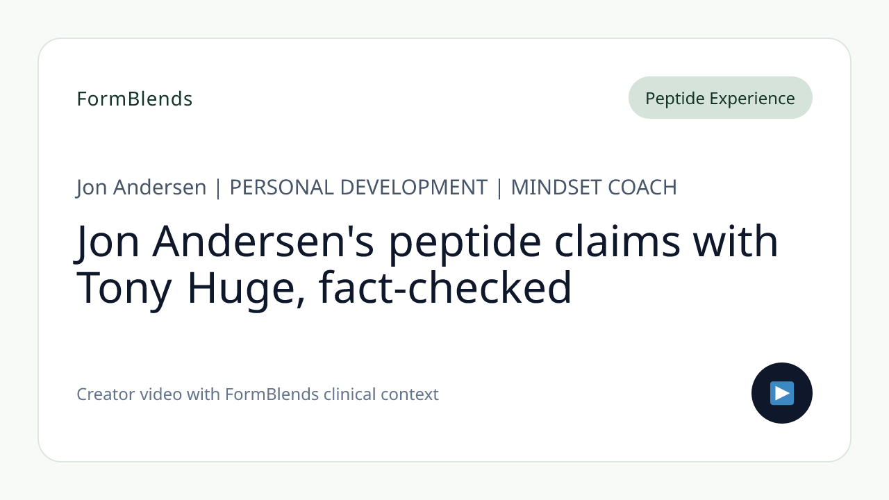 Jon Andersen's peptide claims with Tony Huge, fact-checked