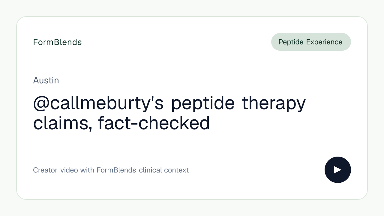 @callmeburty's peptide therapy claims, fact-checked