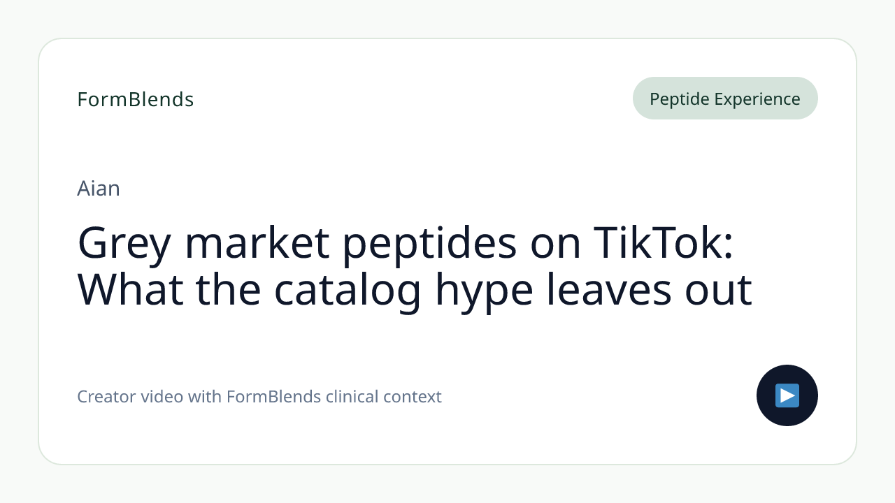 Grey market peptides on TikTok: What the catalog hype leaves out