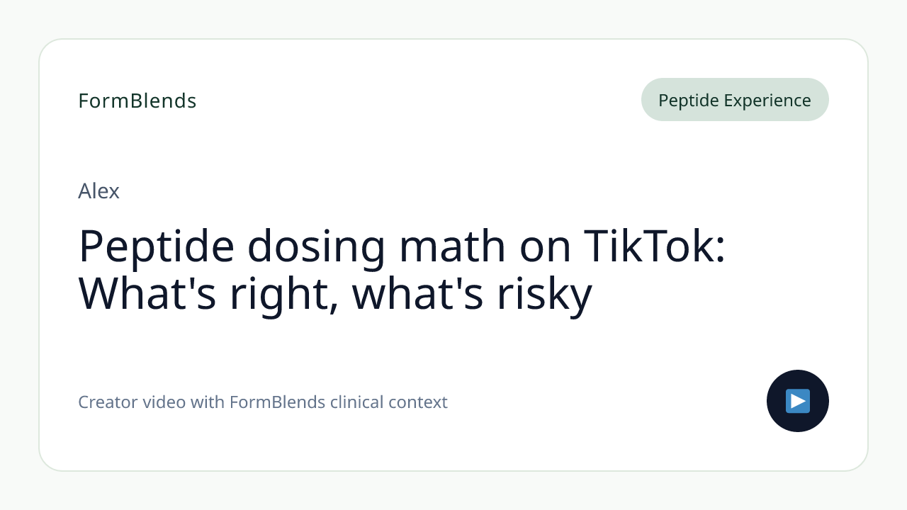 Peptide dosing math on TikTok: What's right, what's risky