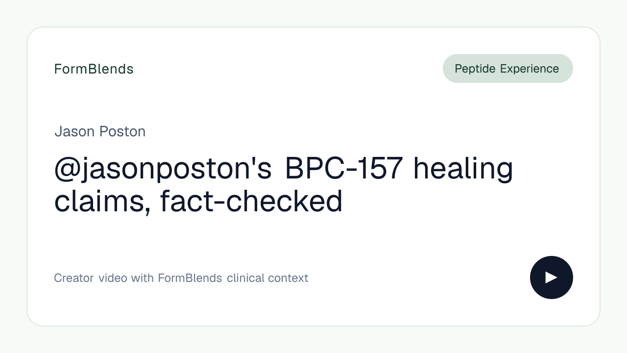 @jasonposton's BPC-157 healing claims, fact-checked