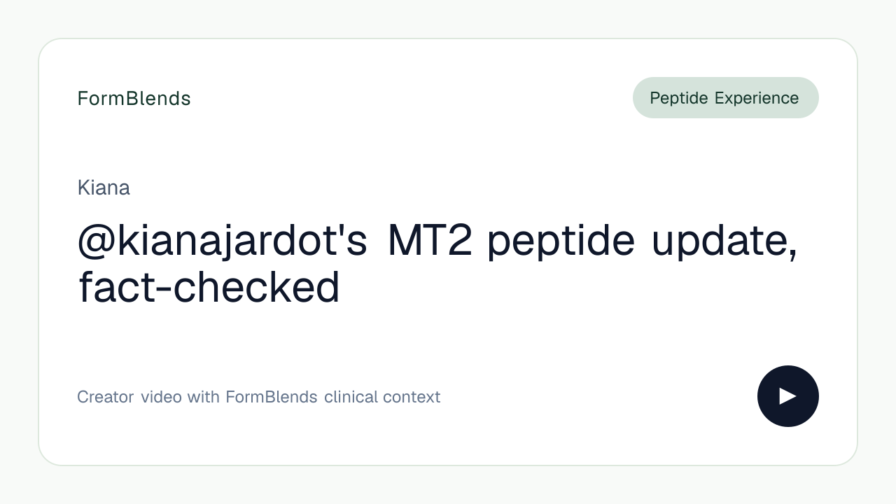 @kianajardot's MT2 peptide update, fact-checked