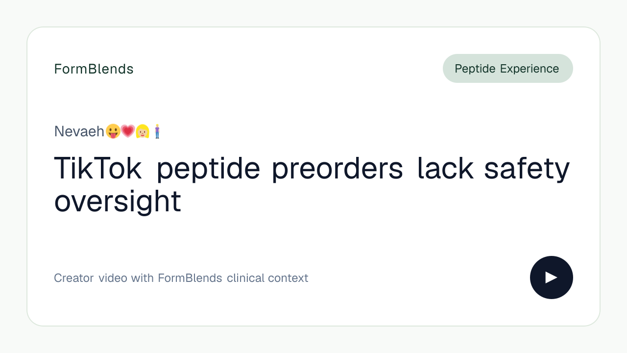 TikTok peptide preorders lack safety oversight