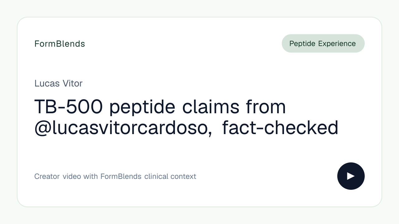 TB-500 peptide claims from @lucasvitorcardoso, fact-checked