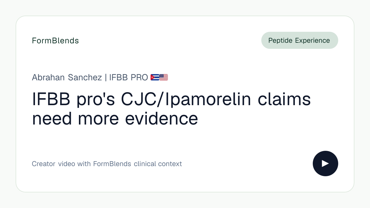 IFBB pro's CJC/Ipamorelin claims need more evidence