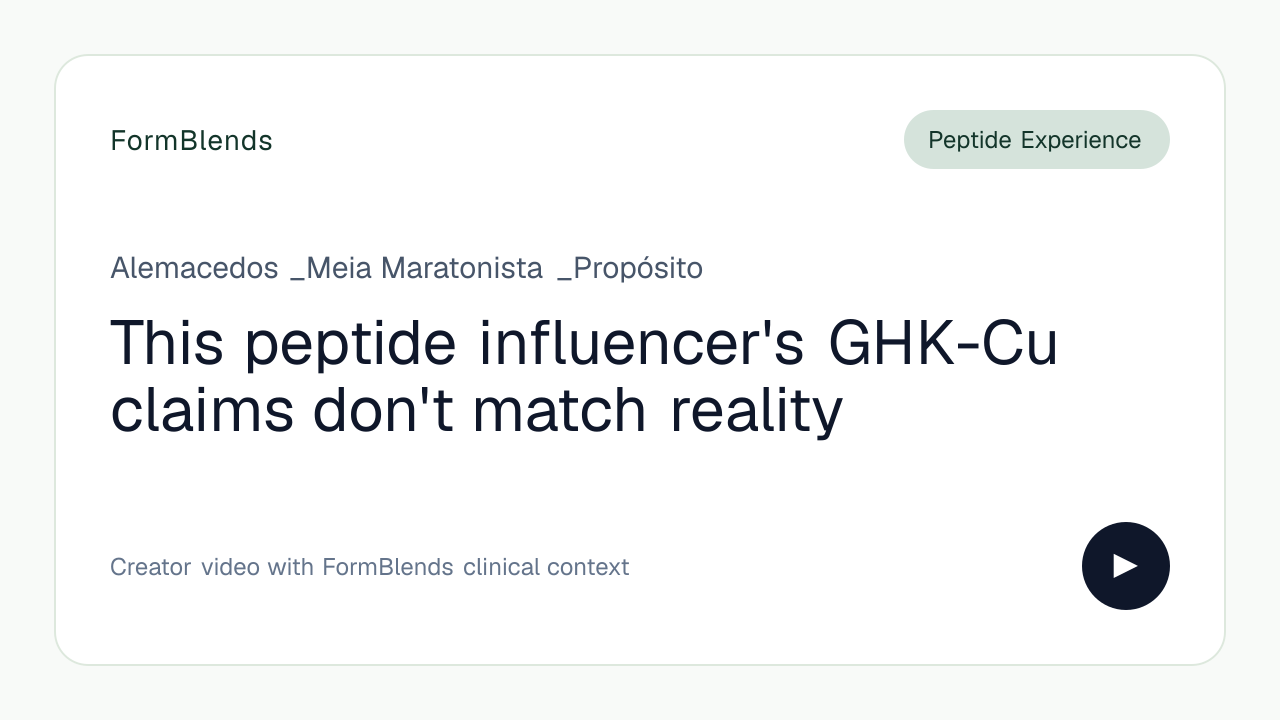 This peptide influencer's GHK-Cu claims don't match reality