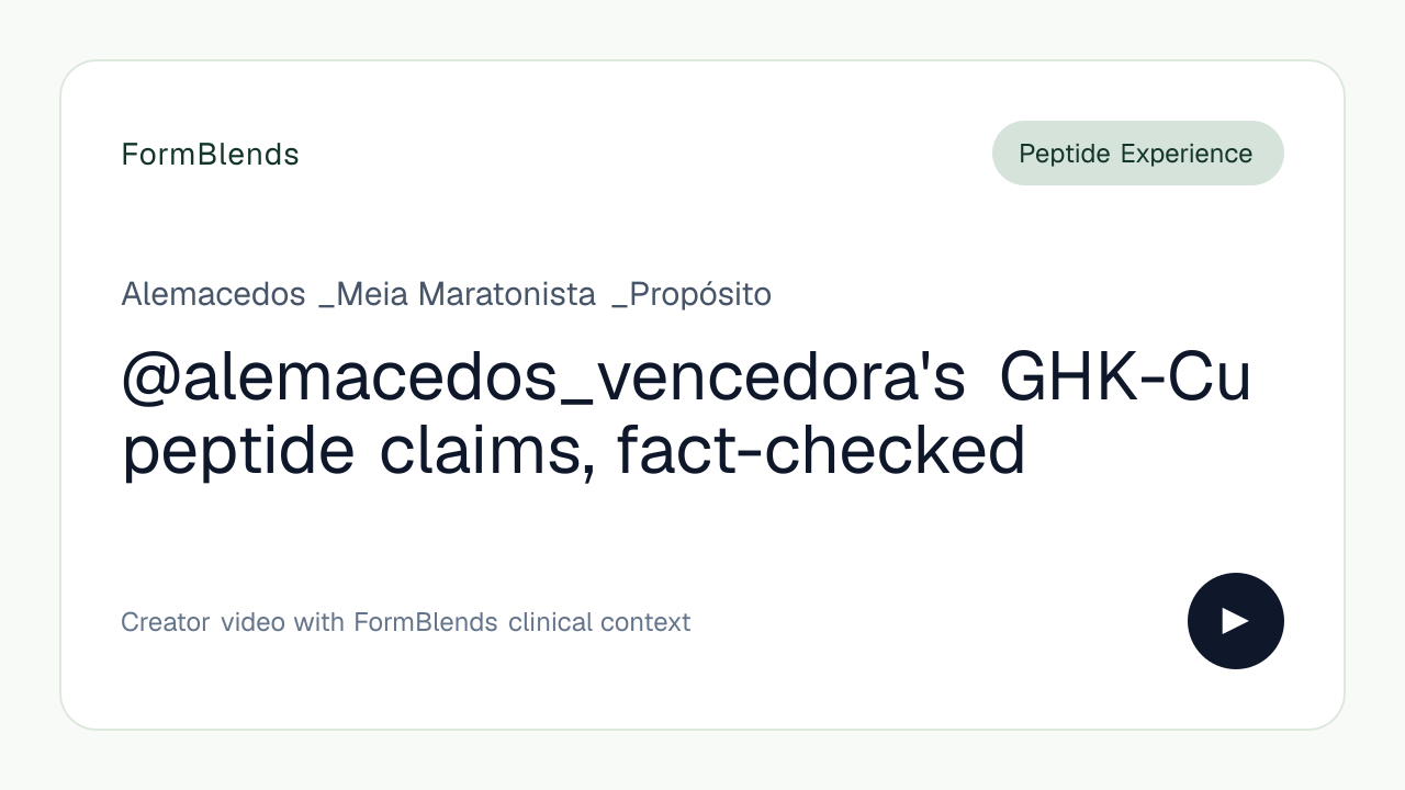@alemacedos_vencedora's GHK-Cu peptide claims, fact-checked