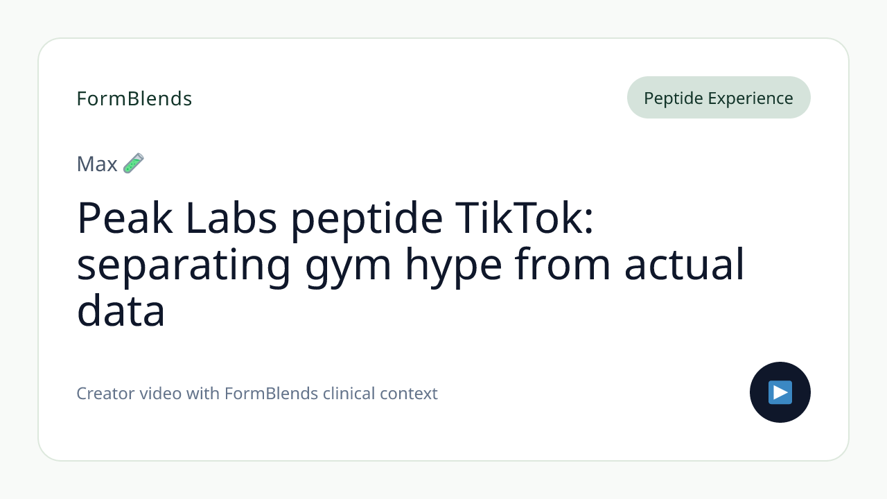Peak Labs peptide TikTok: separating gym hype from actual data