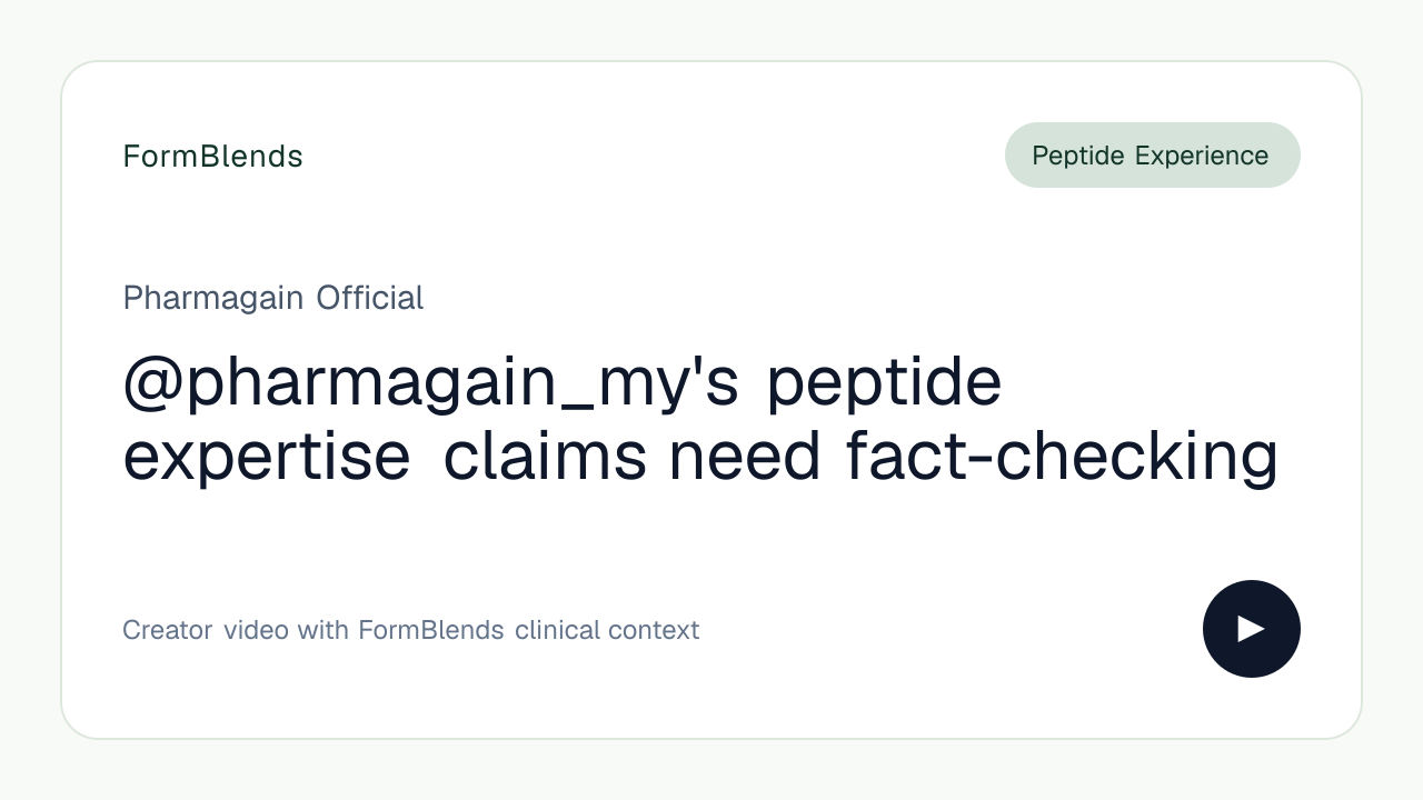 @pharmagain_my's peptide expertise claims need fact-checking