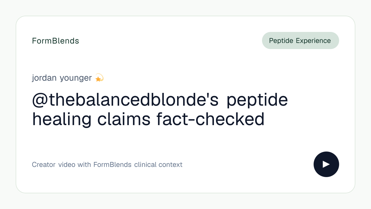 @thebalancedblonde's peptide healing claims fact-checked