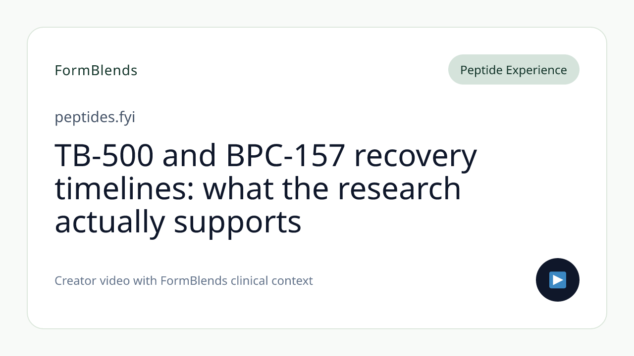 TB-500 and BPC-157 recovery timelines: what the research actually supports