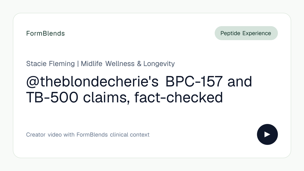 @theblondecherie's BPC-157 and TB-500 claims, fact-checked