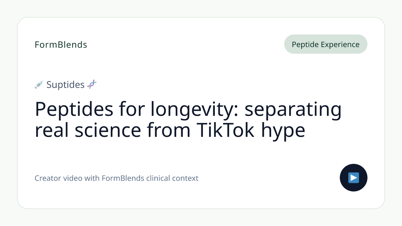 Peptides for longevity: separating real science from TikTok hype