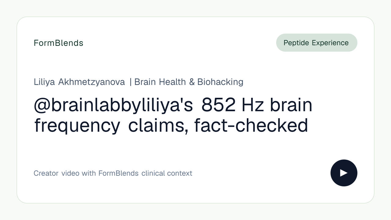 @brainlabbyliliya's 852 Hz brain frequency claims, fact-checked