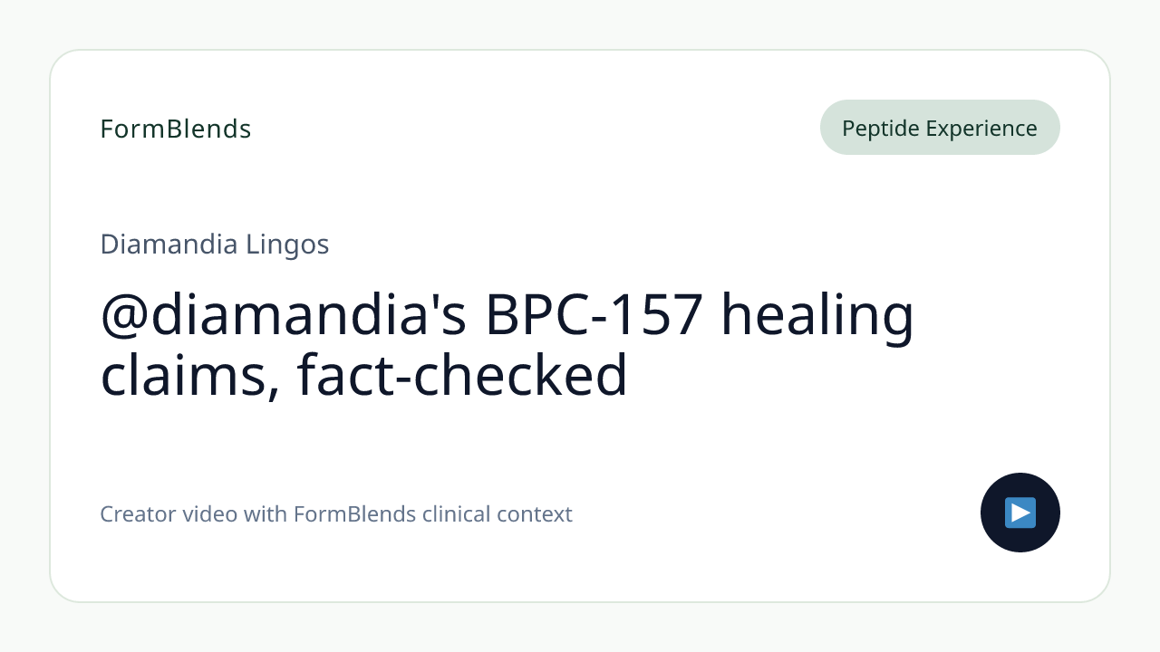 @diamandia's BPC-157 healing claims, fact-checked