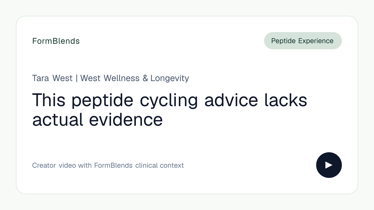 This peptide cycling advice lacks actual evidence