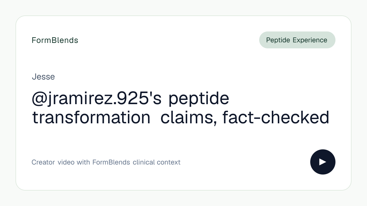 @jramirez.925's peptide transformation claims, fact-checked
